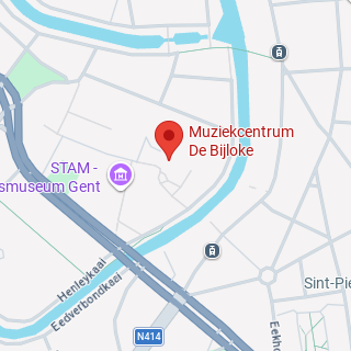 A clickable map image linking to Music Center De Bijloke